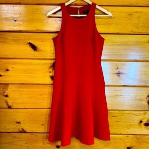 Banana Republic Vibrant Red Sleeveless Fit & Flare Lined Midi Dress 2P
